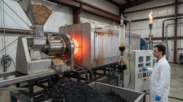 什么是生物质热解反应？将废物转化为有价值的生物炭、生物油和合成气的指南