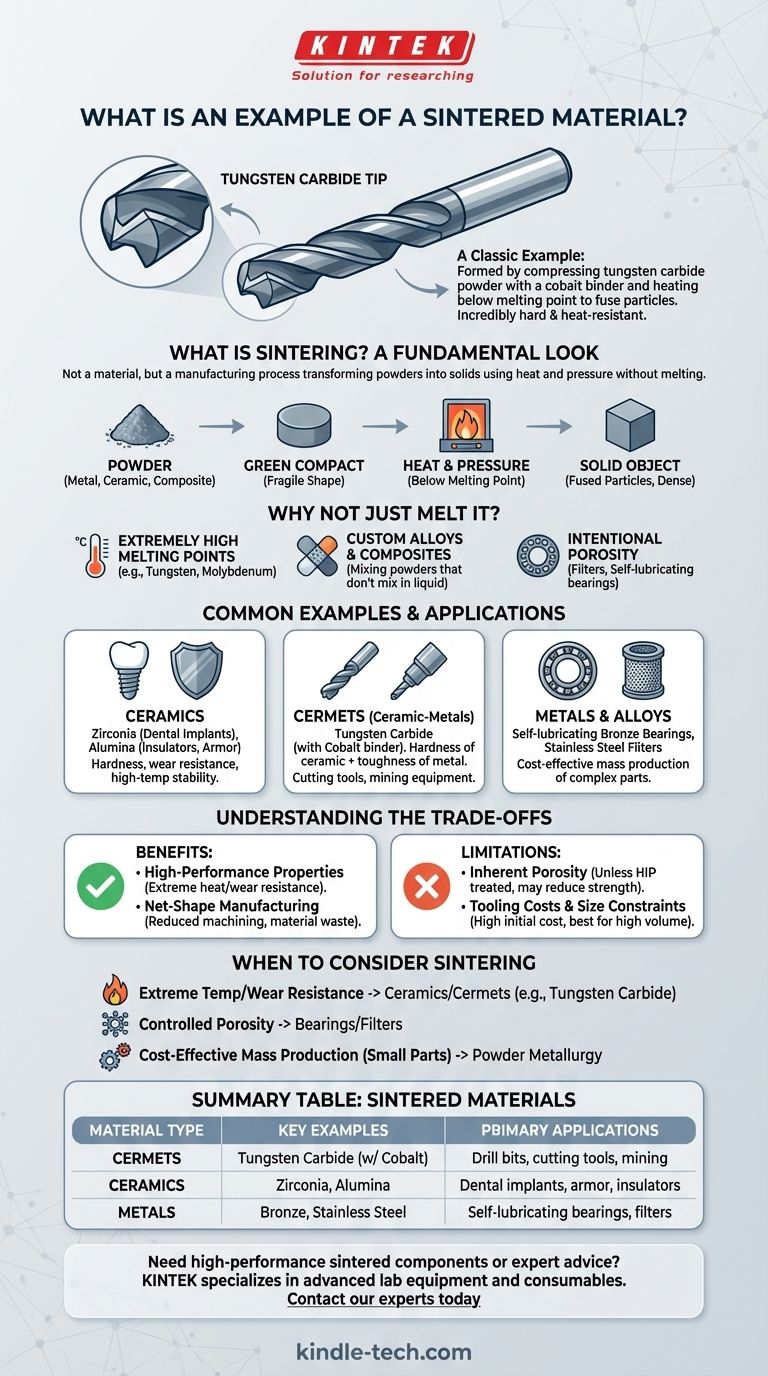 Cos'è un esempio di materiale sinterizzato? Scopri il Carburo di Tungsteno e le Ceramiche ad Alte Prestazioni Guida Visiva