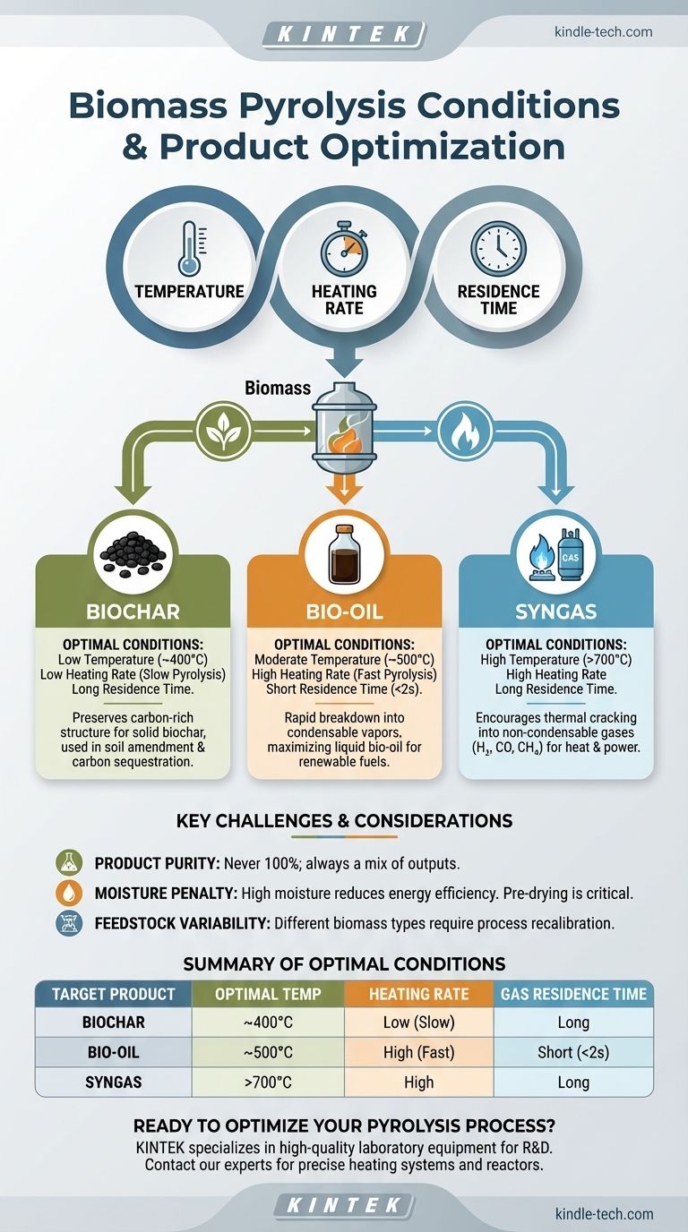 ما هي شروط الانحلال الحراري للكتلة الحيوية؟ تحسين درجة الحرارة، معدل التسخين والوقت دليل مرئي
