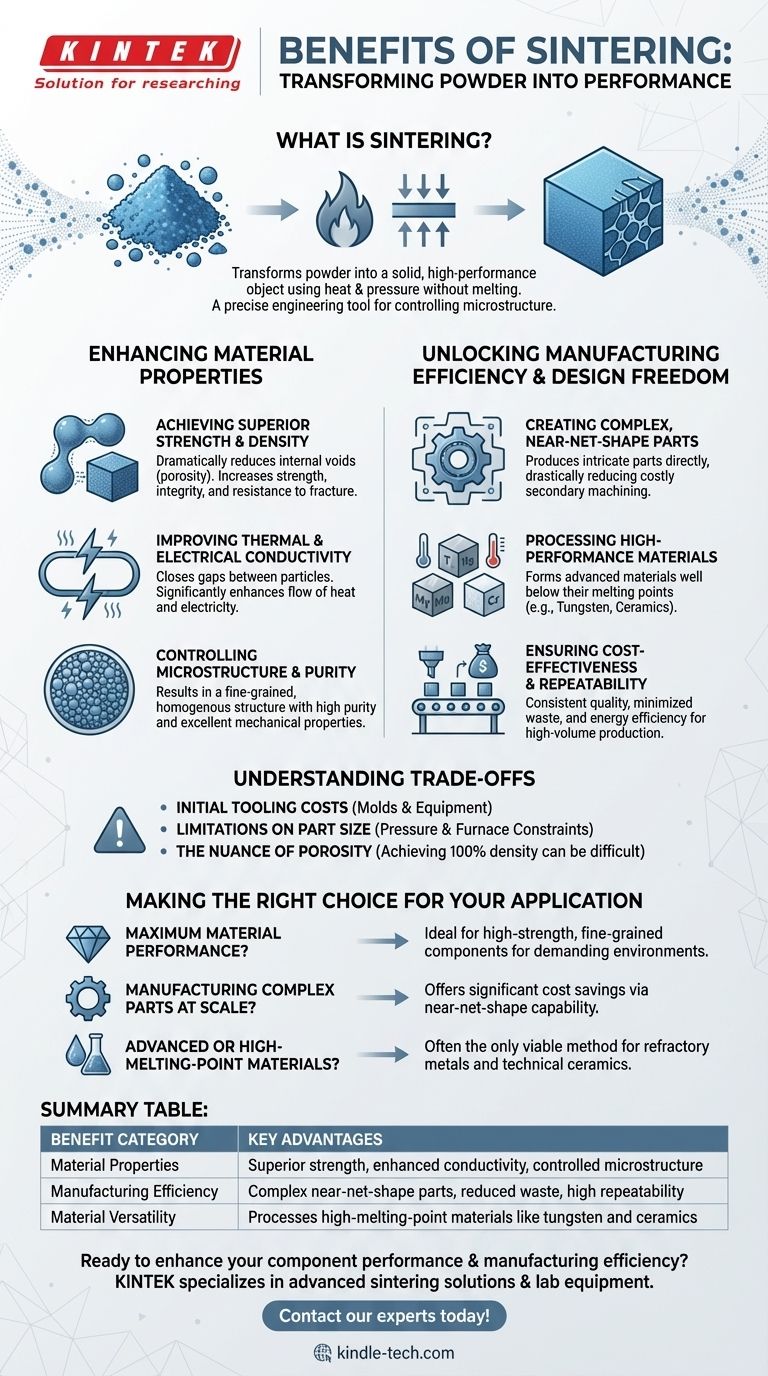 ¿Cuál es el beneficio de la sinterización? Logre un rendimiento superior del material y la fabricación de piezas complejas Guía Visual
