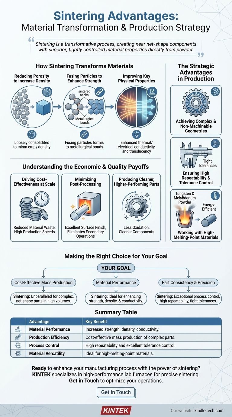 Was sind die Vorteile des Sinterns? Überlegene Materialeigenschaften und kostengünstige Produktion erzielen Visuelle Anleitung