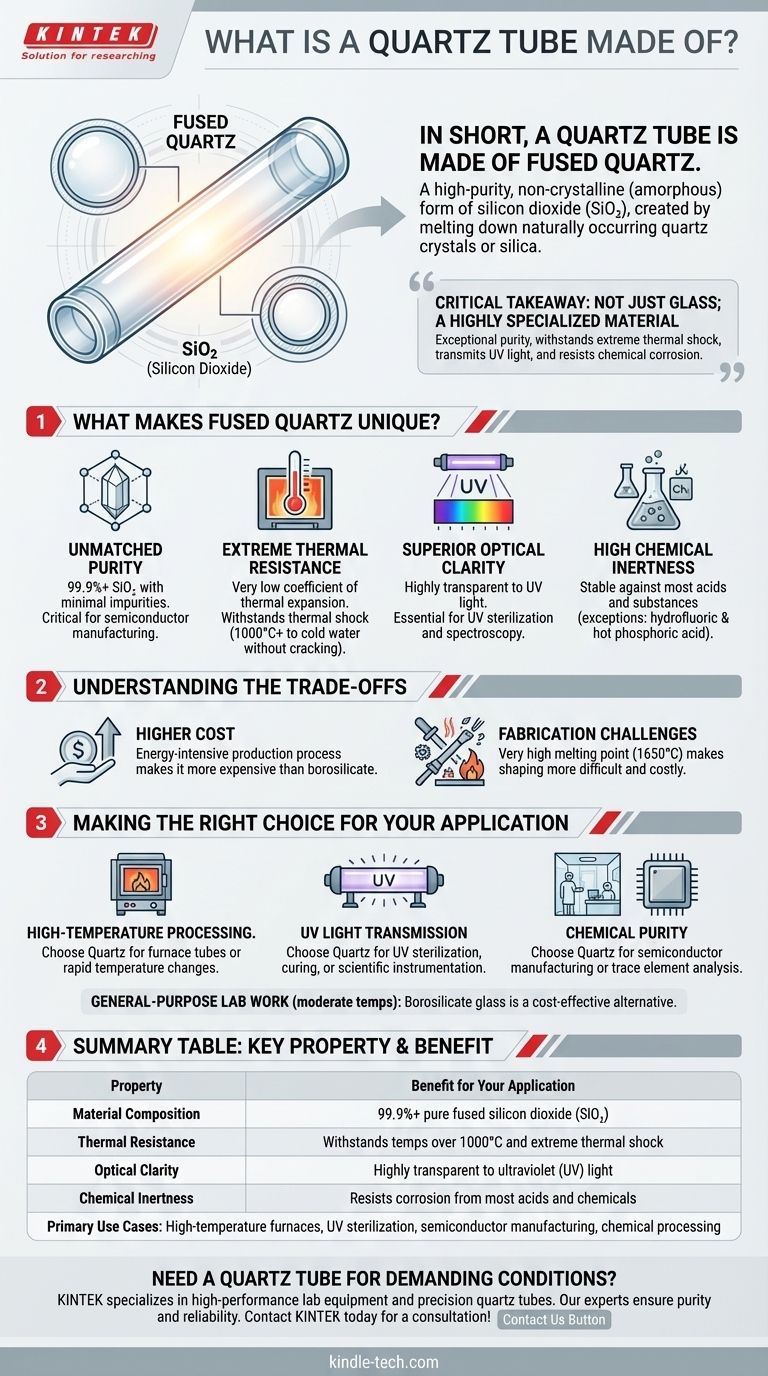 مما تُصنع أنابيب الكوارتز؟ الكوارتز المصهور للمقاومة الحرارية والكيميائية القصوى دليل مرئي