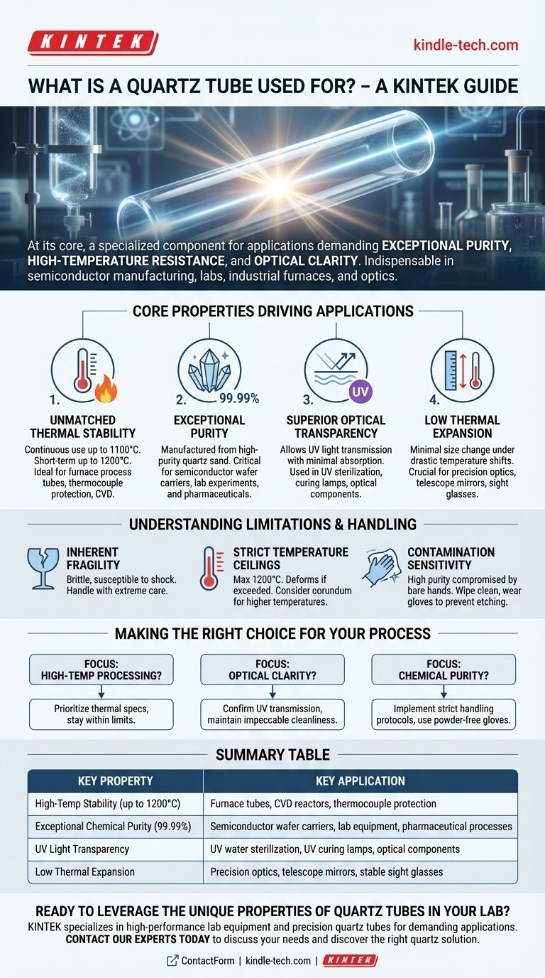 À quoi sert un tube de quartz ? Maîtriser les applications à haute température et haute pureté Guide Visuel