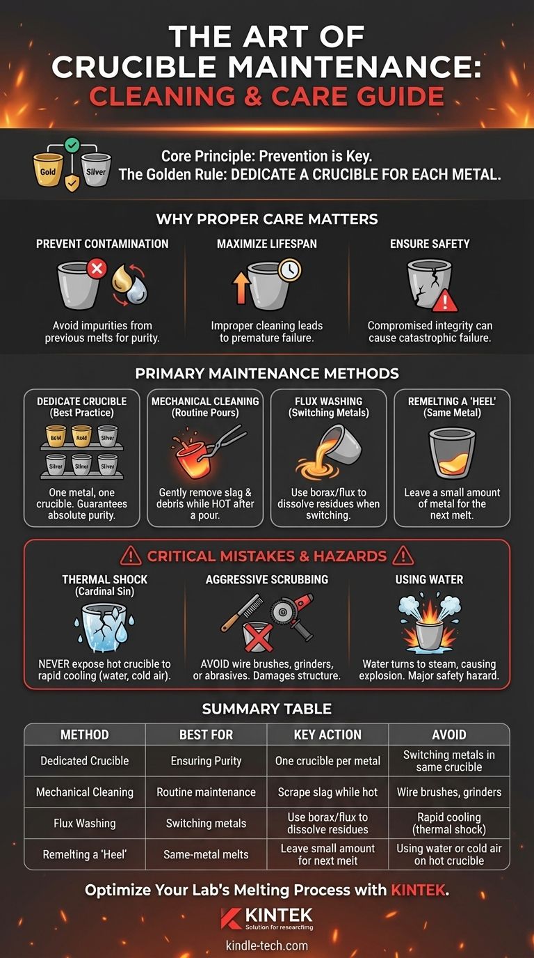 كيف تنظف بوتقة الصهر؟ احمِ بوتقتك واضمن نقاء المعدن دليل مرئي