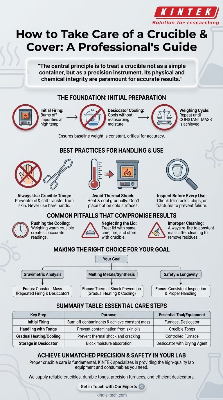 도가니와 뚜껑을 어떻게 관리해야 할까요? 정확한 결과 보장 및 손상 방지 시각적 가이드