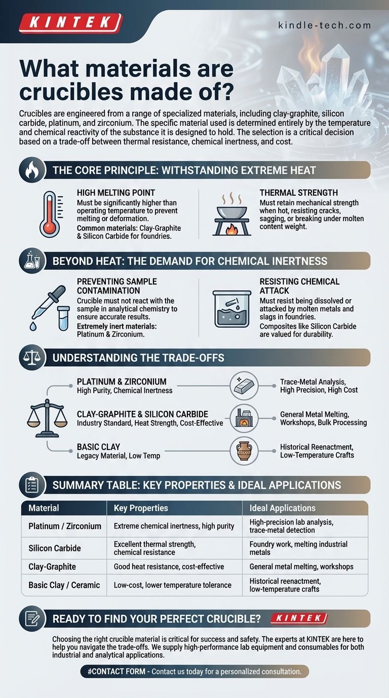 Di quali materiali sono fatti i crogioli? Una guida alla scelta del materiale giusto per il crogiolo Guida Visiva