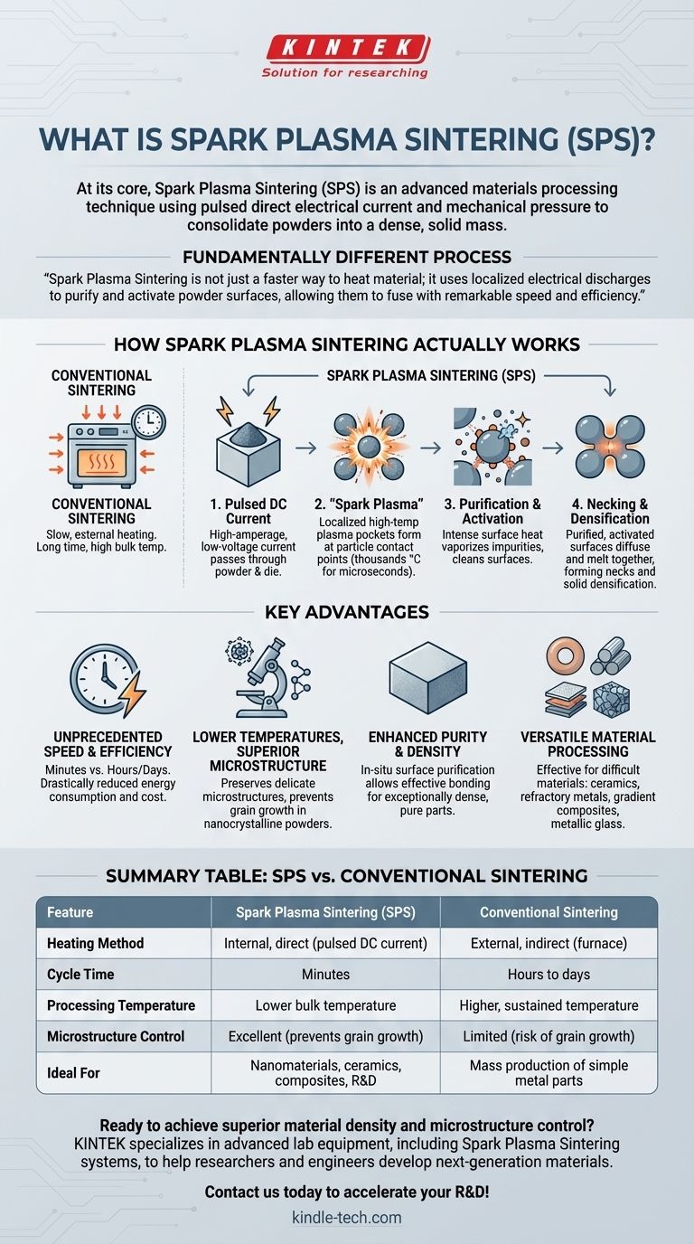 ما هو التلبيد بالبلازما الشرارية؟ تقنية معالجة مواد سريعة ومنخفضة الحرارة دليل مرئي