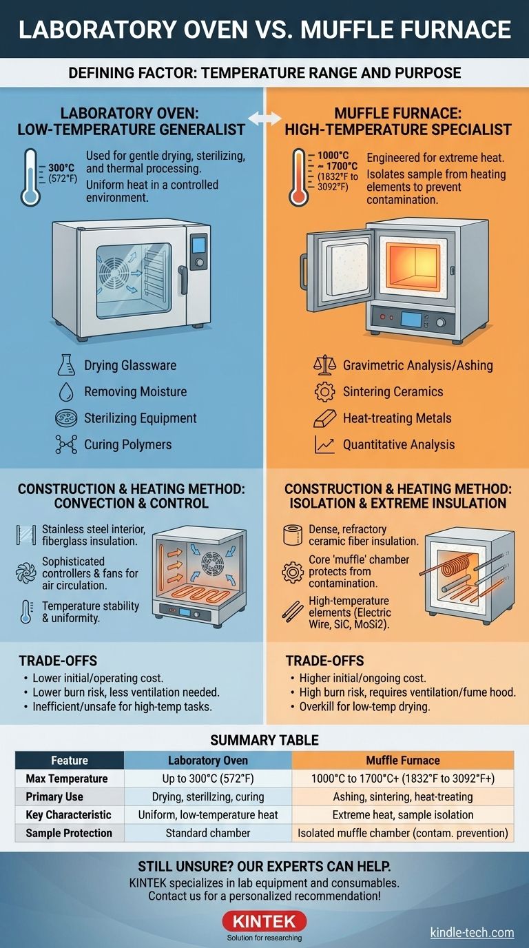 실험실 오븐과 머플로의 차이점은 무엇인가요? 온도 적용 가이드 시각적 가이드