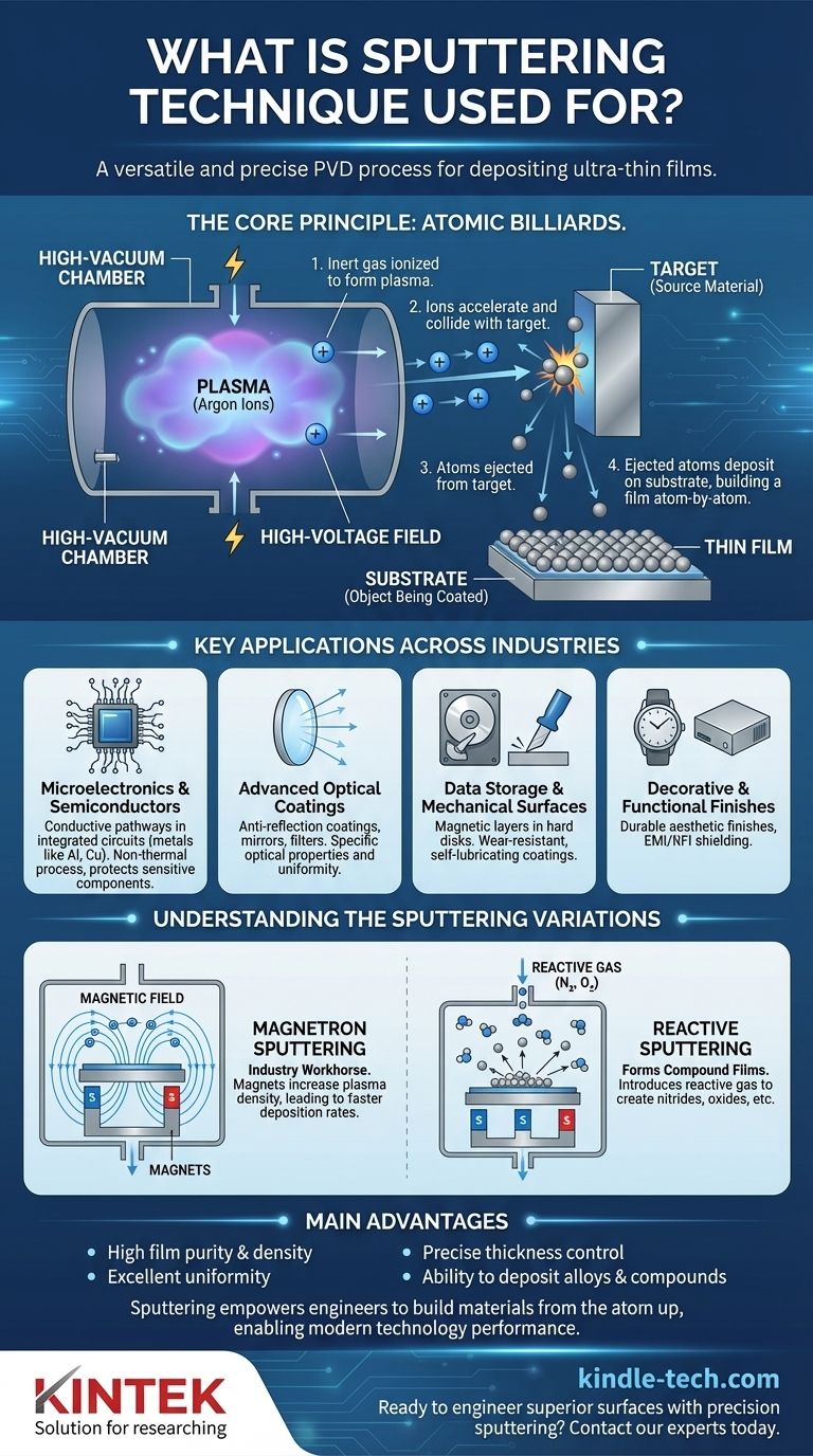 Wofür wird die Sputtertechnik eingesetzt? Herstellung von Hochleistungs-Dünnschichten für Elektronik & Optik Visuelle Anleitung