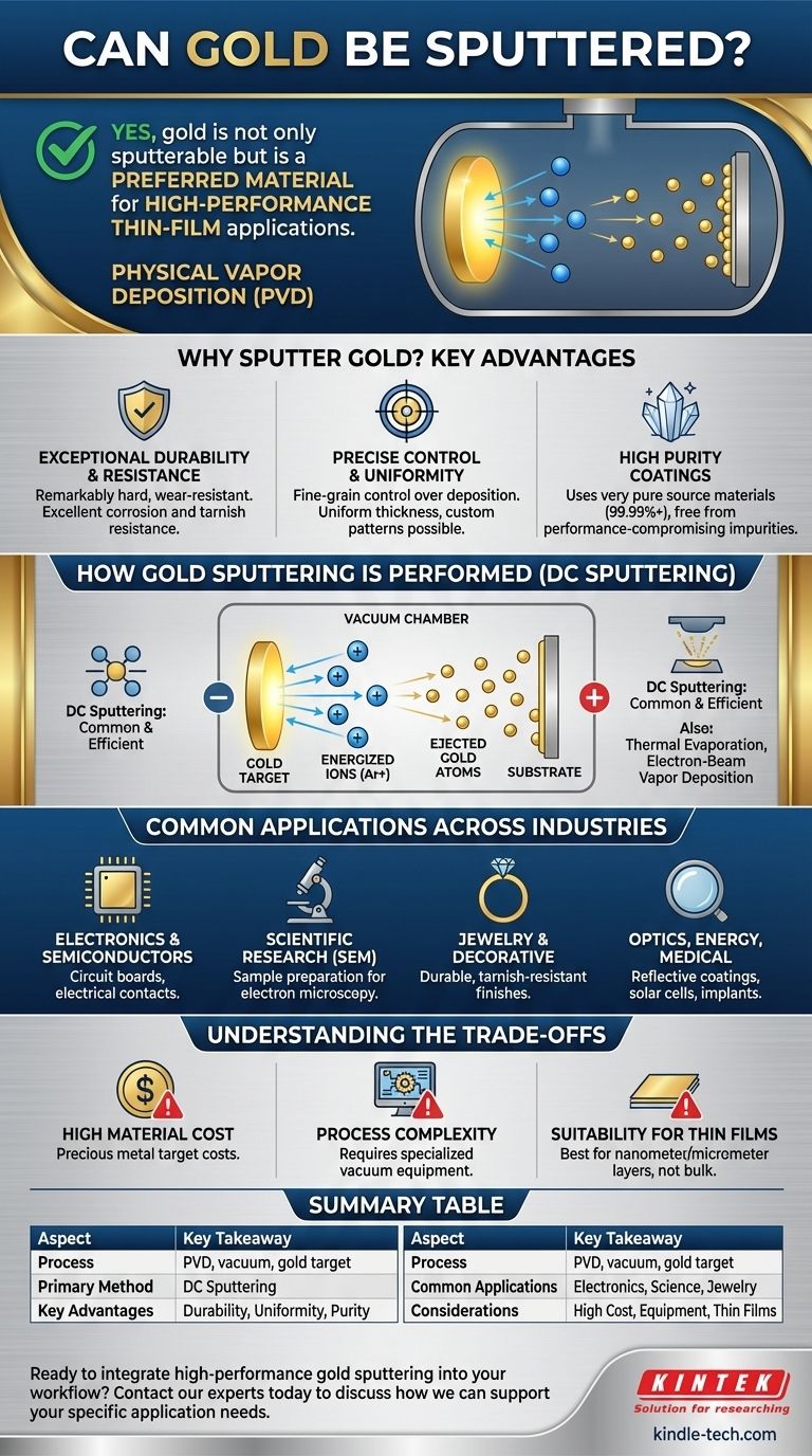金可以溅射吗？为您的应用解锁卓越的薄膜性能 图解指南