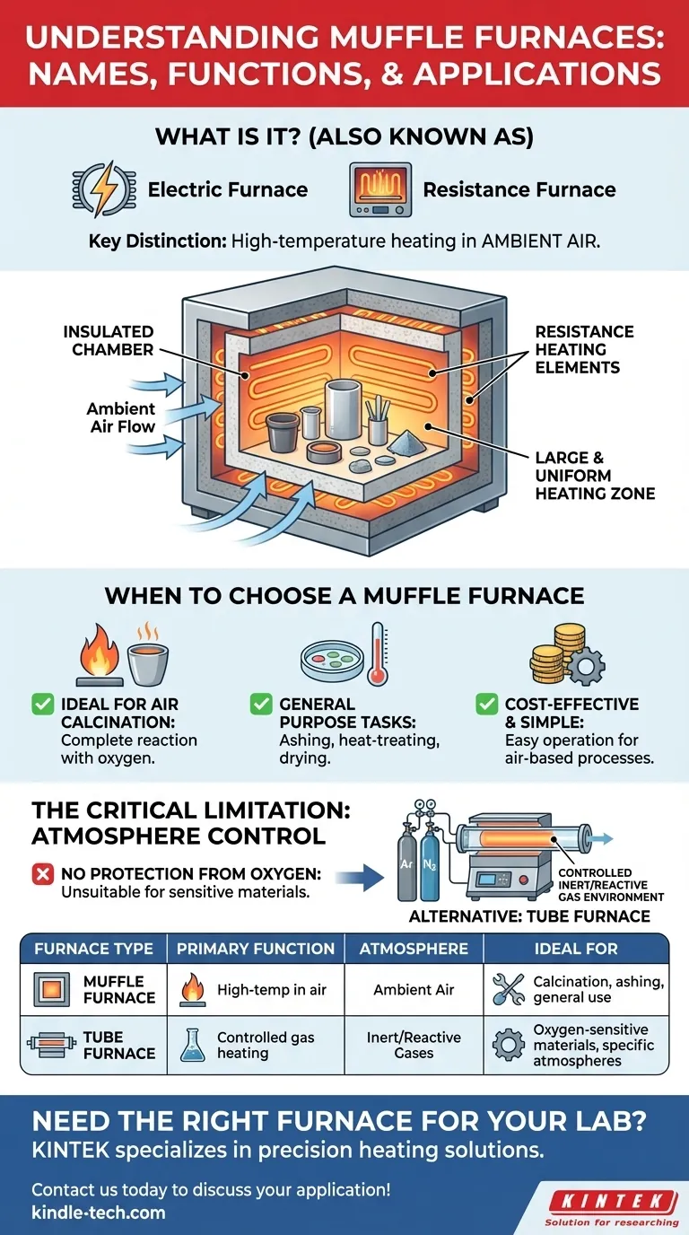 Qual é o outro nome para forno mufla? Descubra sua função principal como forno elétrico ou forno de resistência Guia Visual