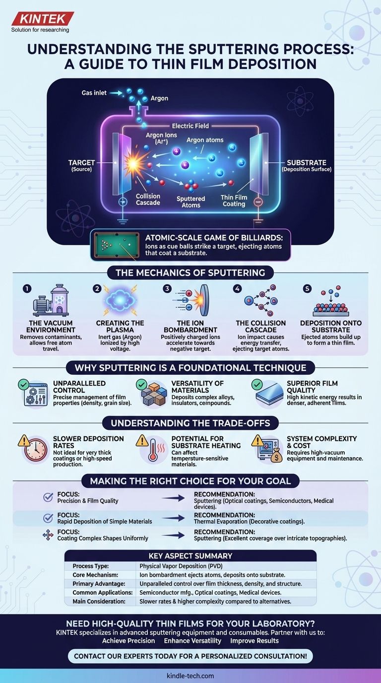 Cos'è il processo di sputtering? Una guida alla deposizione di film sottili ad alta precisione Guida Visiva