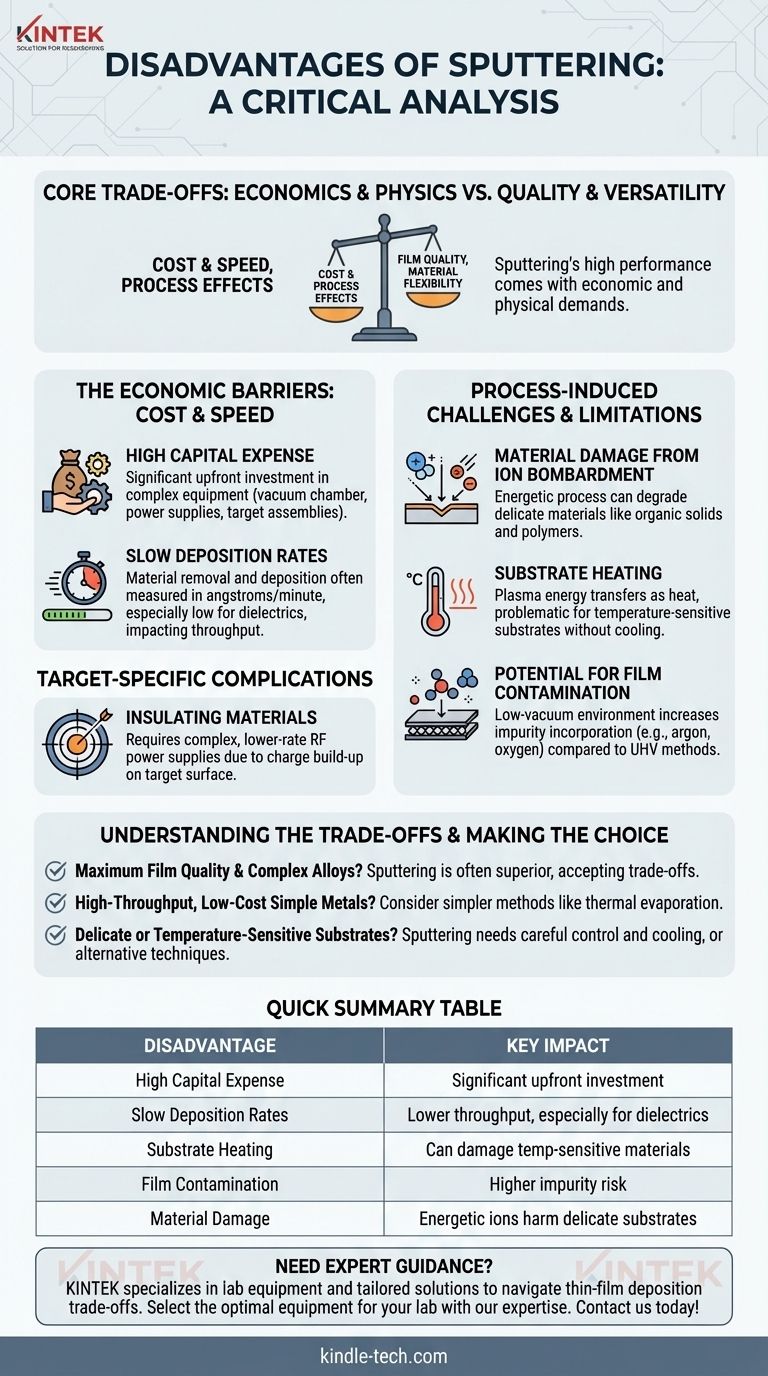 Quels sont les inconvénients du sputtering ? Défis clés et compromis pour le dépôt de couches minces Guide Visuel