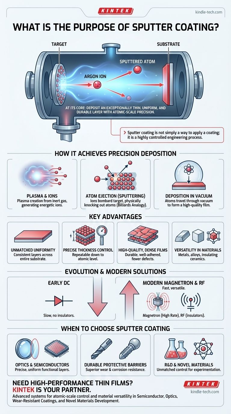 스퍼터 코팅의 목적은 무엇입니까? 원자 수준의 정밀도와 균일성 달성 시각적 가이드