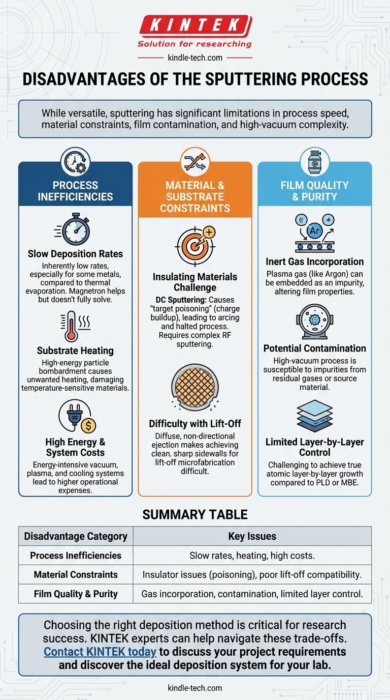 스퍼터링 공정의 단점은 무엇인가요? 박막 증착의 주요 한계점 시각적 가이드