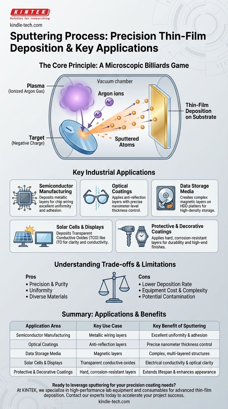 스퍼터링 공정의 응용 분야는 무엇인가요? 첨단 산업을 위한 정밀 박막 증착 시각적 가이드