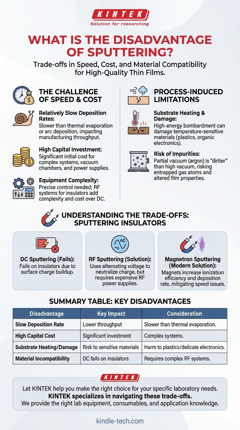 What is the disadvantage of sputtering? Navigating Speed, Cost, and Material Limitations Visual Guide
