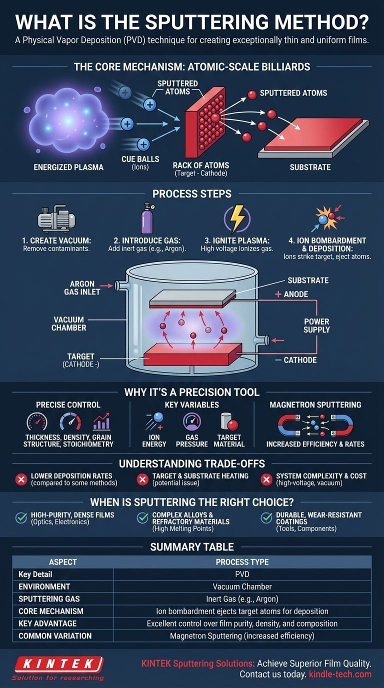 ما هي طريقة الرش (Sputtering)؟ دليل لترسيب الأغشية الرقيقة بدقة دليل مرئي