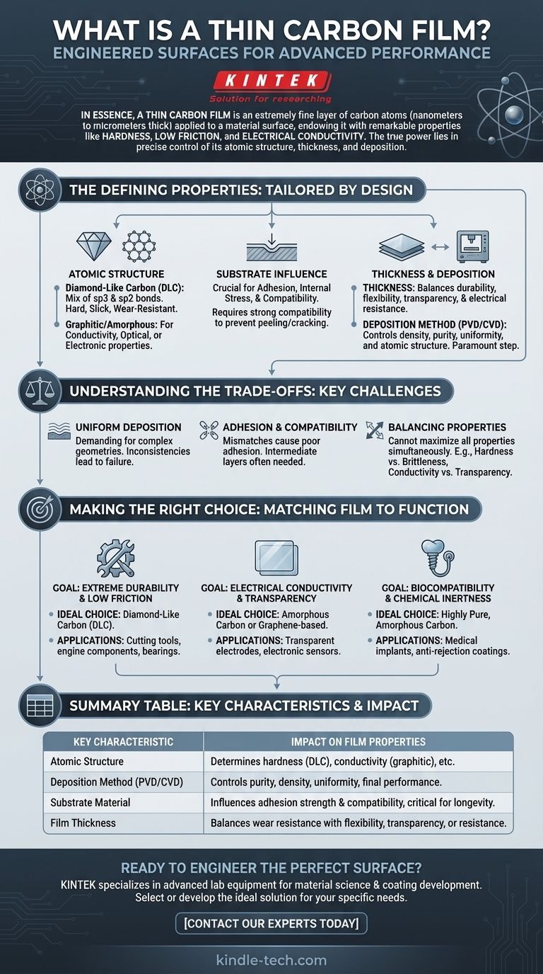 What is a thin carbon film? A Guide to Engineered Surfaces for Superior Performance Visual Guide