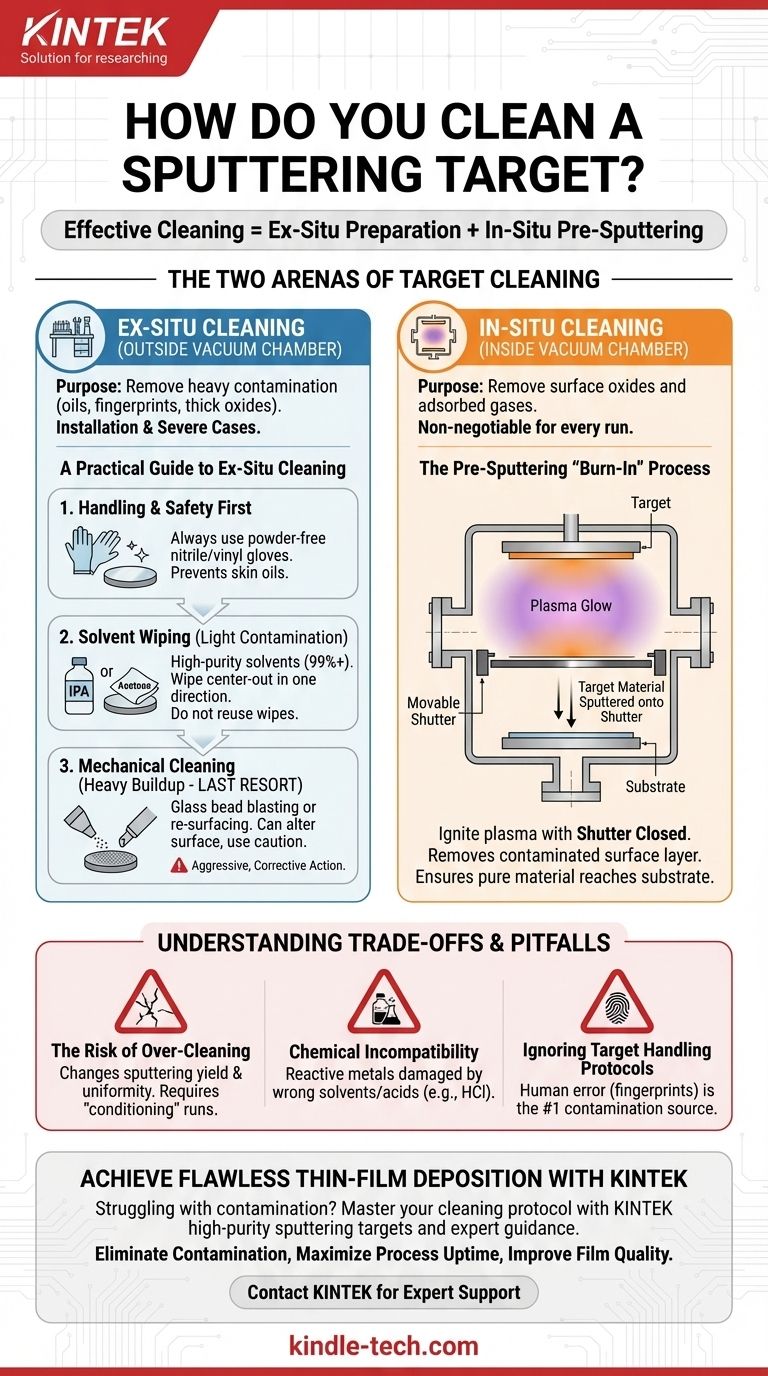 Comment nettoyer une cible de pulvérisation cathodique ? Obtenez un dépôt de couche mince stable et de haute qualité Guide Visuel