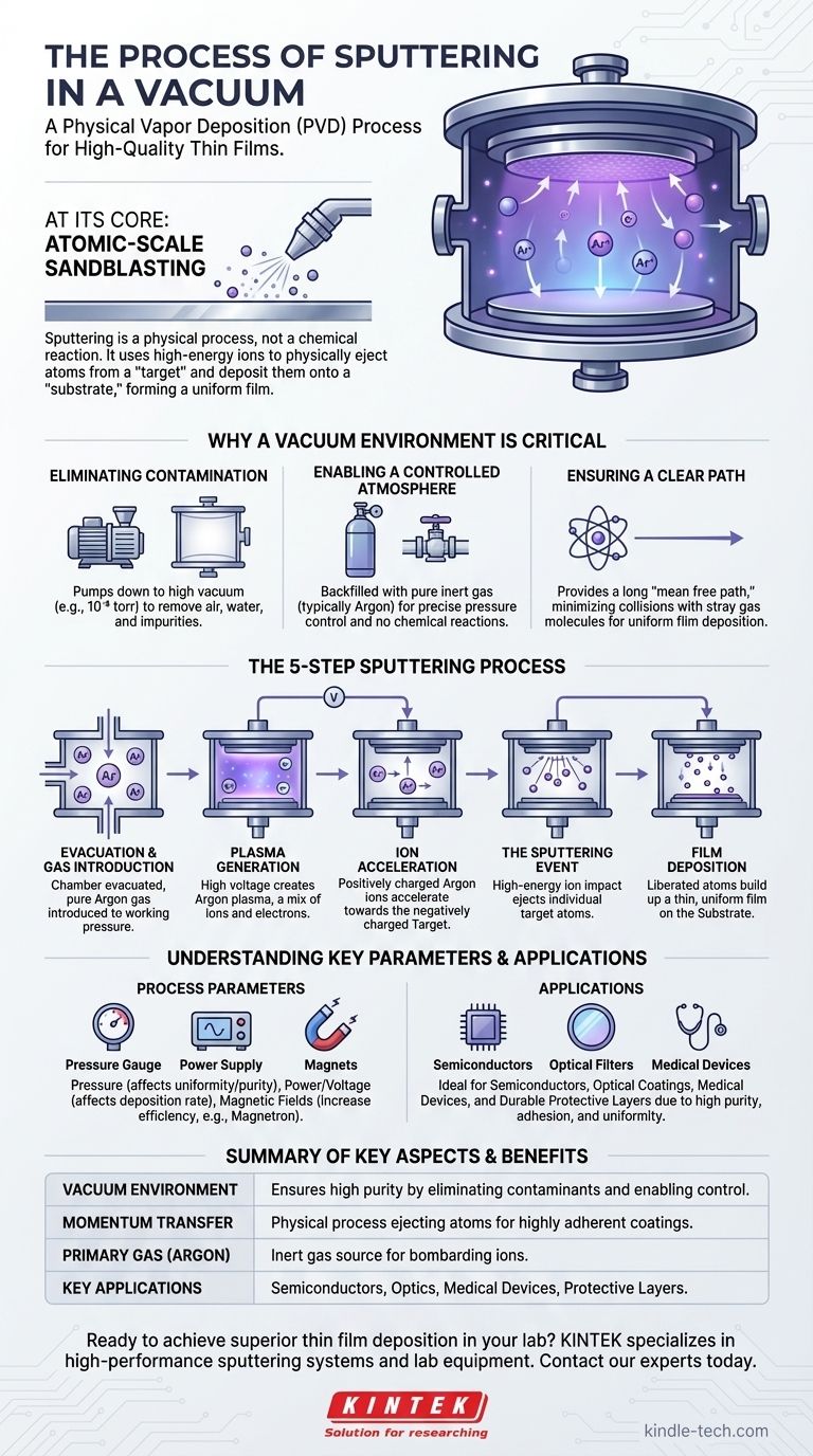 What is the process of sputtering in a vacuum? A Guide to High-Purity Thin Film Deposition Visual Guide