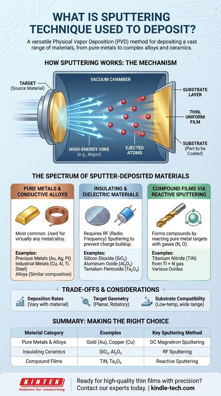 ¿Qué técnica de pulverización catódica (sputtering) se utiliza para depositar? Una guía de materiales de película delgada Guía Visual