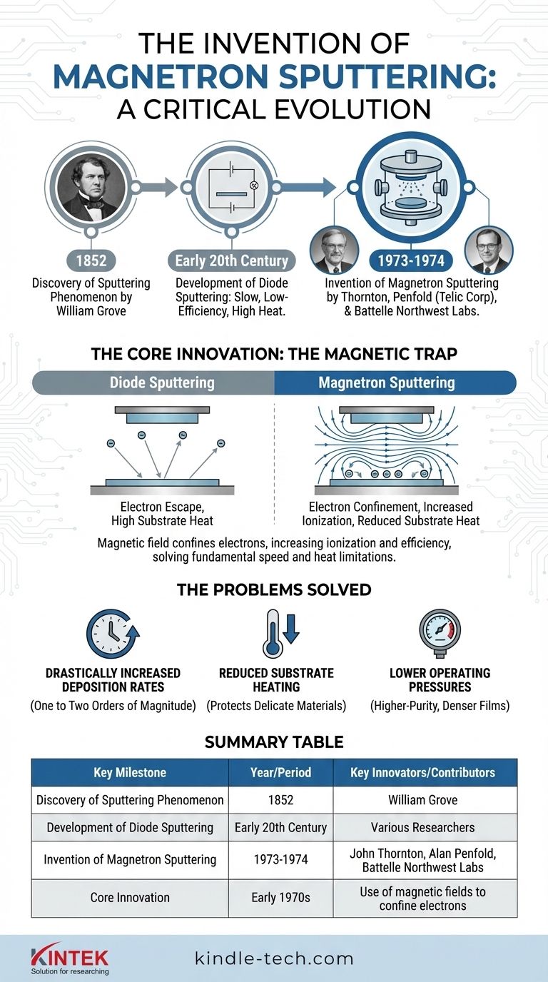Wann wurde das Magnetronsputtern erfunden? Der Durchbruch der 1970er Jahre, der die Dünnschichtbeschichtung revolutionierte Visuelle Anleitung