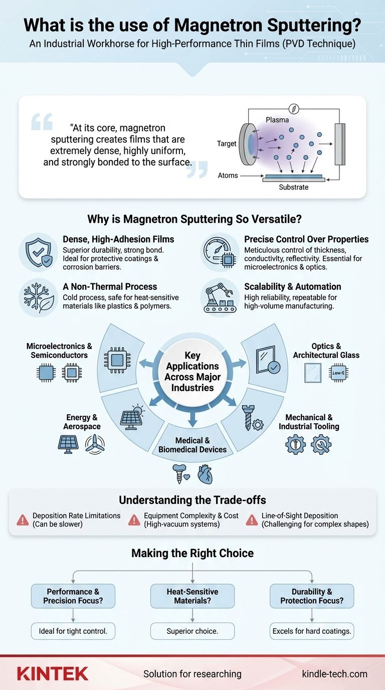 À quoi sert la pulvérisation cathodique magnétron ? Obtenez des revêtements en couches minces haute performance Guide Visuel