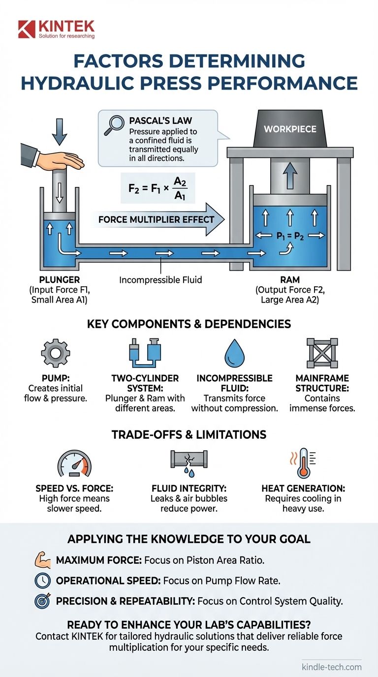 De que fatores depende uma prensa hidráulica? Obtenha Controle Preciso de Força para Suas Aplicações Guia Visual