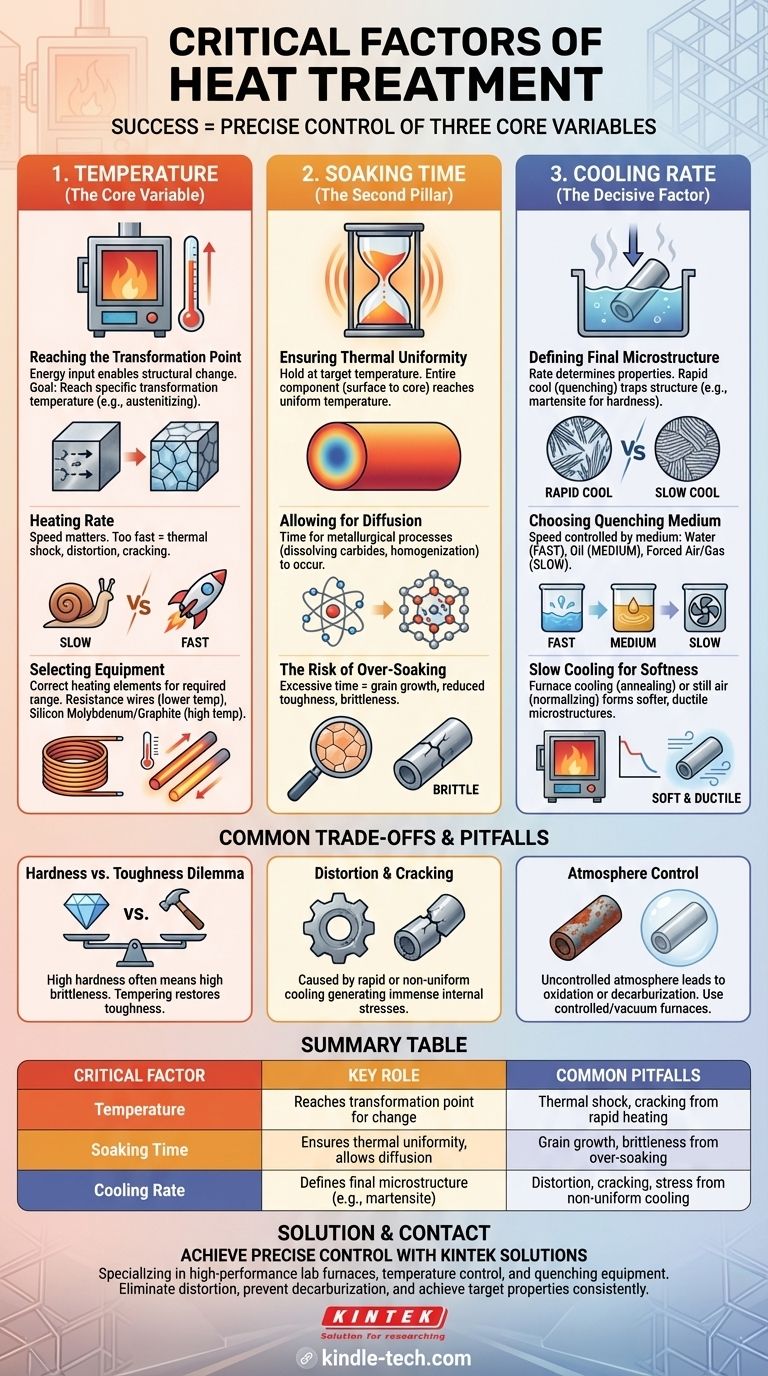 Quais são os fatores críticos do tratamento térmico? Domine a Temperatura, o Tempo e o Resfriamento para Resultados Superiores Guia Visual