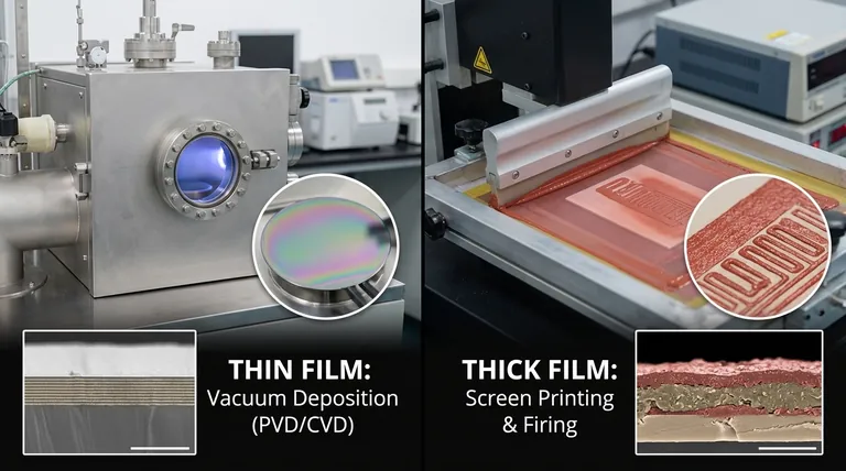 Was ist der Unterschied zwischen Dickschicht- und Dünnschichttechnologie? Präzision vs. Kosten für Ihr Schaltungsdesign