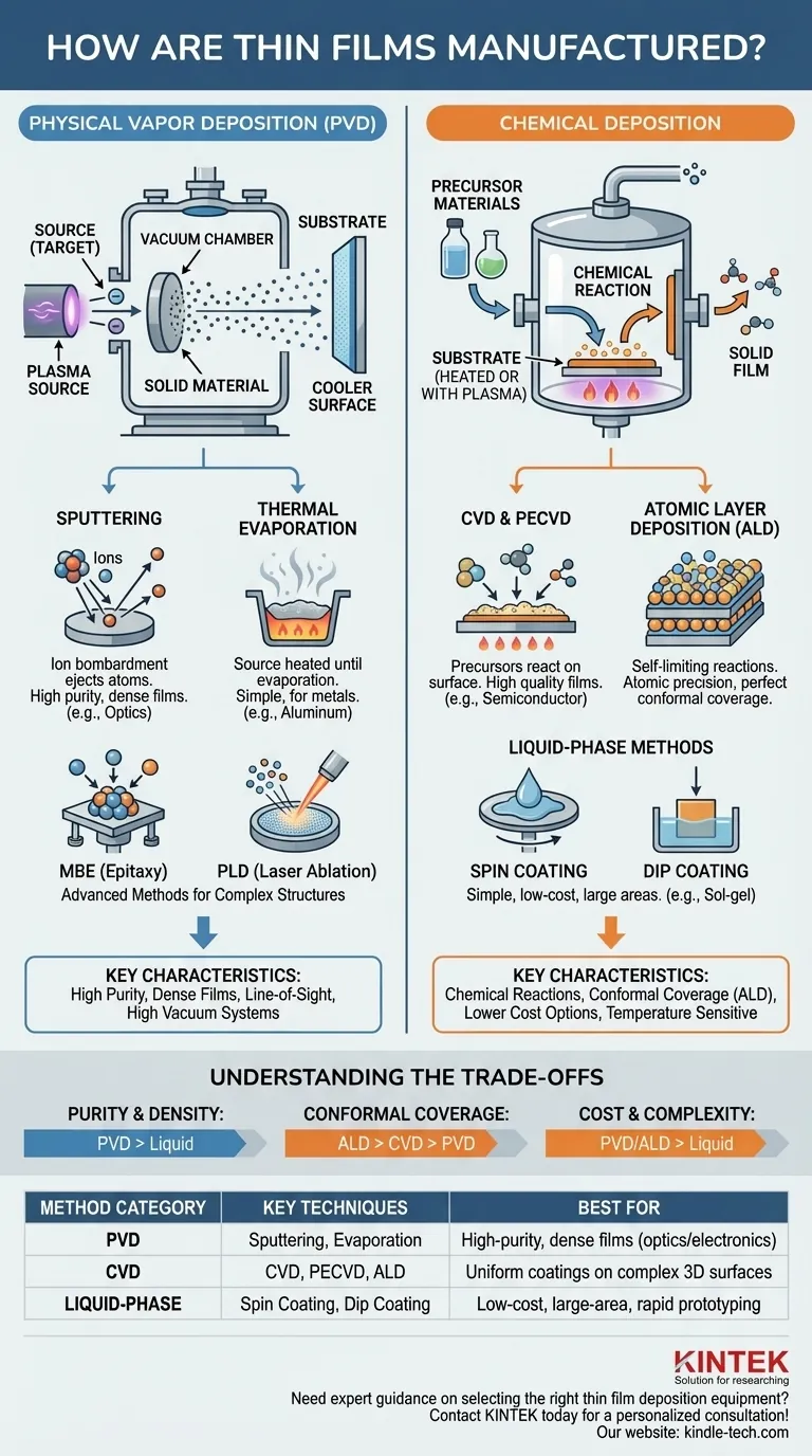 Wie werden Dünnschichten hergestellt? Ein Leitfaden zu physikalischen und chemischen Abscheidungsmethoden Visuelle Anleitung