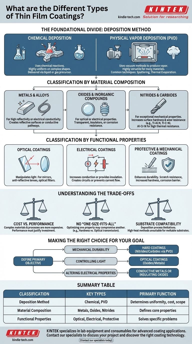 What are the different types of thin film coatings? A Guide to Deposition Methods & Materials Visual Guide