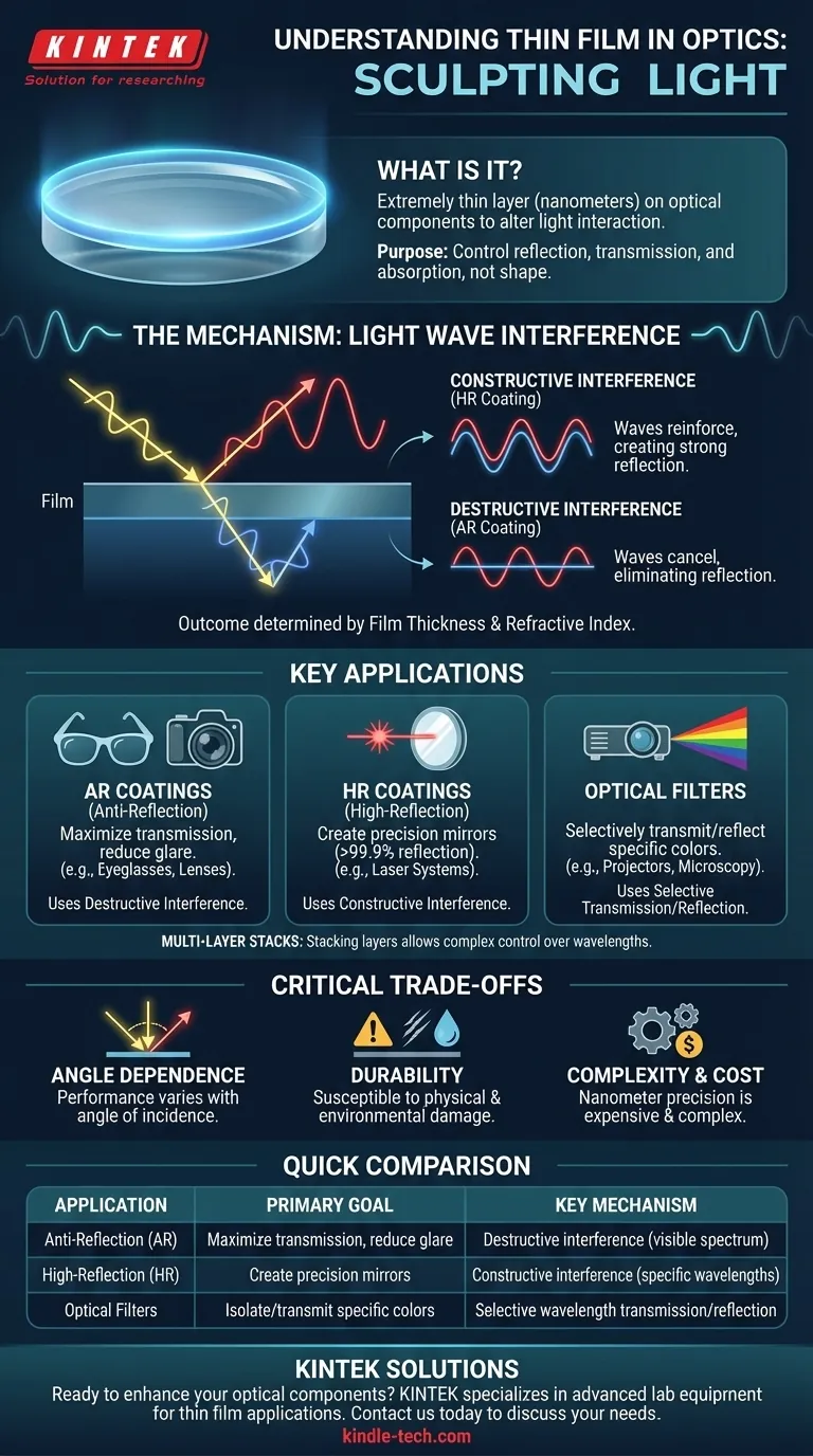 Cosa si intende per film sottile in ottica? Controllare la luce con precisione nanometrica Guida Visiva