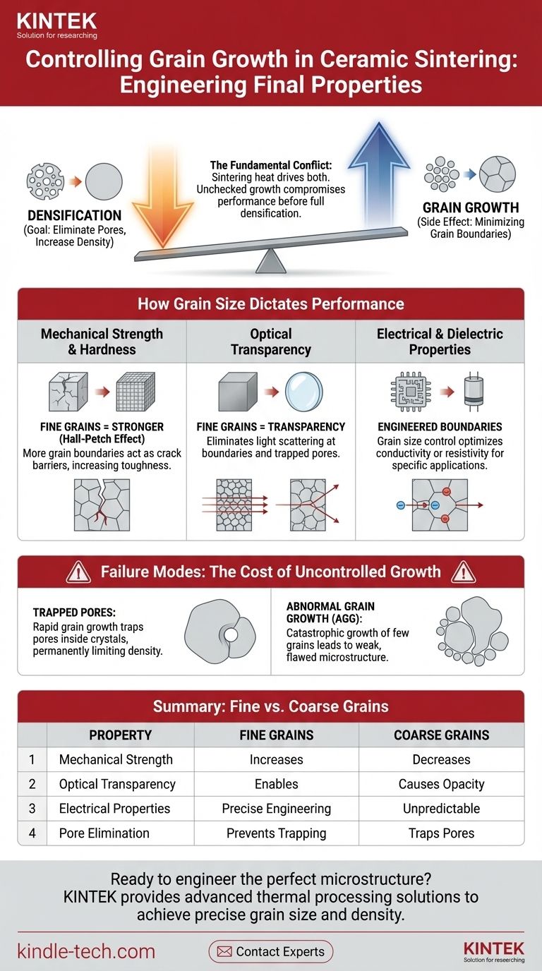 Quelle est l'importance du contrôle de la croissance des grains dans le frittage des céramiques ? Maîtriser la microstructure pour des performances supérieures Guide Visuel