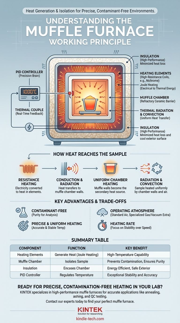 Was ist das Funktionsprinzip einer Muffelofen? Präzise, kontaminationsfreie Erwärmung erreichen Visuelle Anleitung