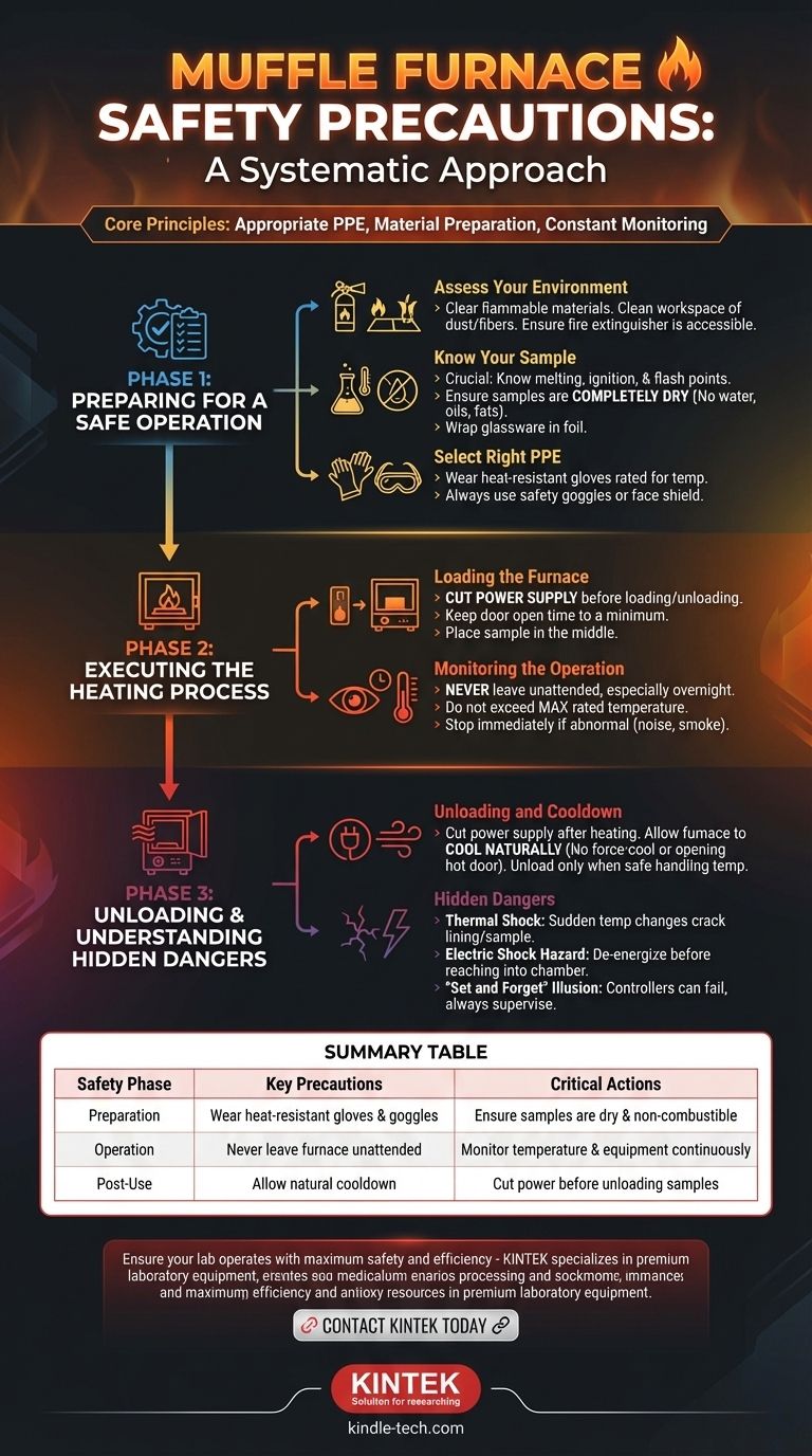 Que precauções você deve tomar ao usar um forno mufla? Garanta um Processamento Seguro em Altas Temperaturas no Seu Laboratório Guia Visual