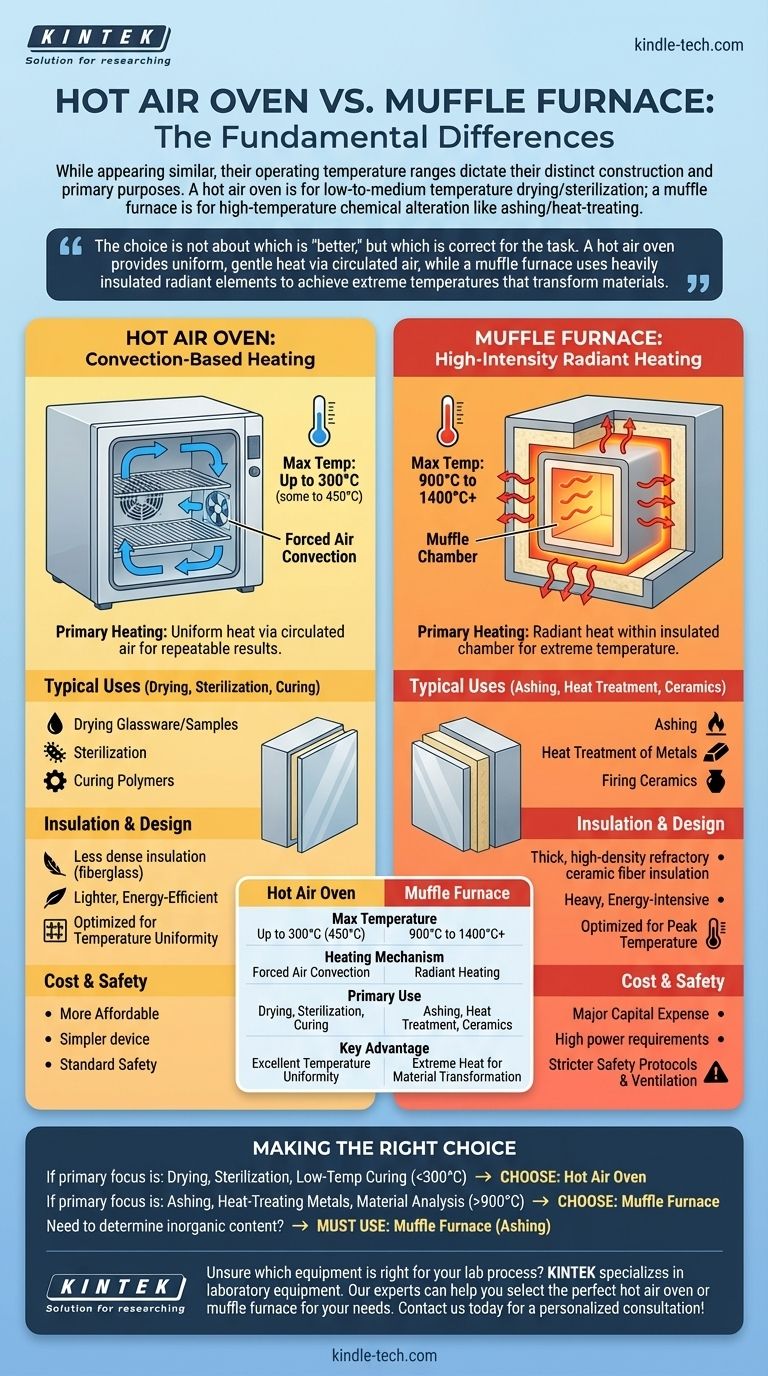 ما الفرق بين فرن الهواء الساخن وفرن المفل؟ اختلافات رئيسية في درجة الحرارة والتطبيقات دليل مرئي