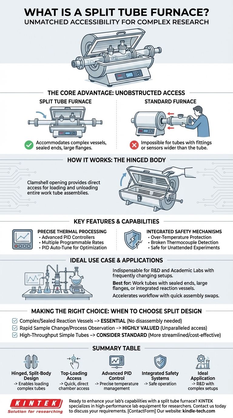 Qu'est-ce qu'un four tubulaire à ouverture? Débloquez un accès inégalé pour les configurations de laboratoire complexes Guide Visuel