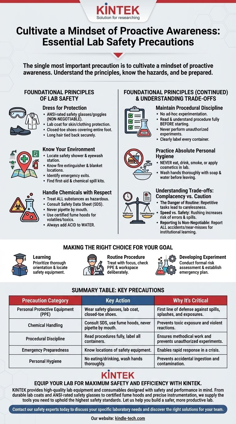Quelles précautions faut-il suivre en travaillant dans un laboratoire ? Cultiver un état d'esprit de vigilance proactive Guide Visuel