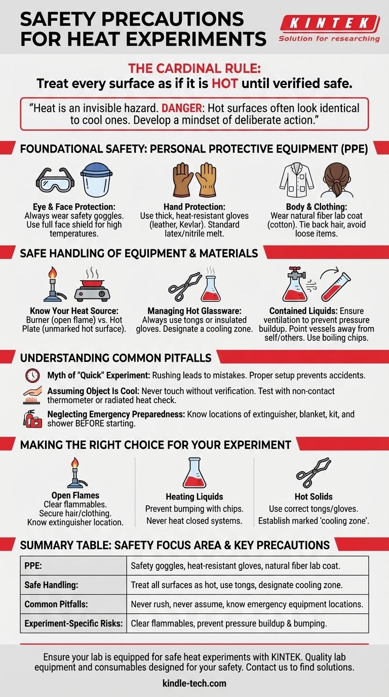 ما هي احتياطات السلامة لتجارب الحرارة؟ خطوات أساسية للوقاية من الحروق والحوادث في المختبر دليل مرئي