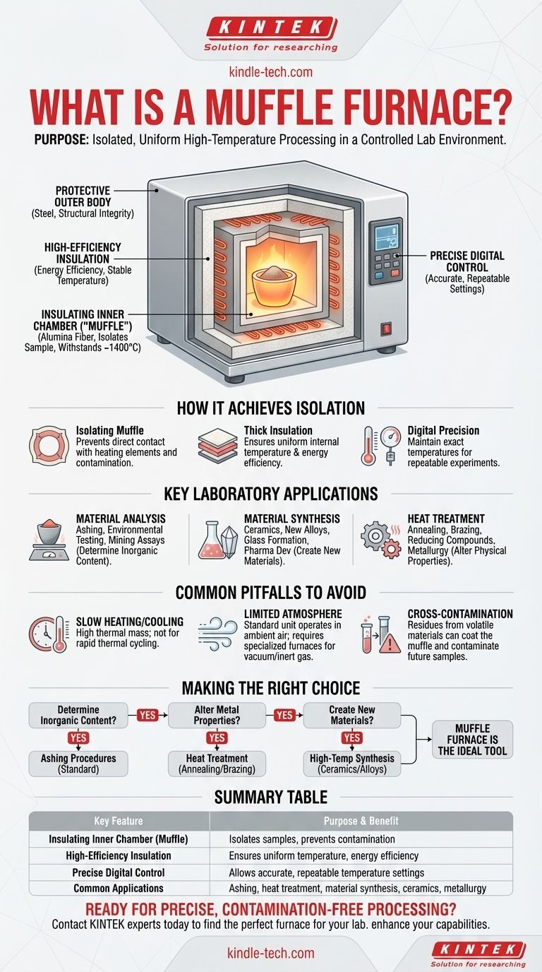 ¿Cuál es el propósito de un horno mufla en un laboratorio? Logre un calor puro y de alta temperatura para sus materiales Guía Visual