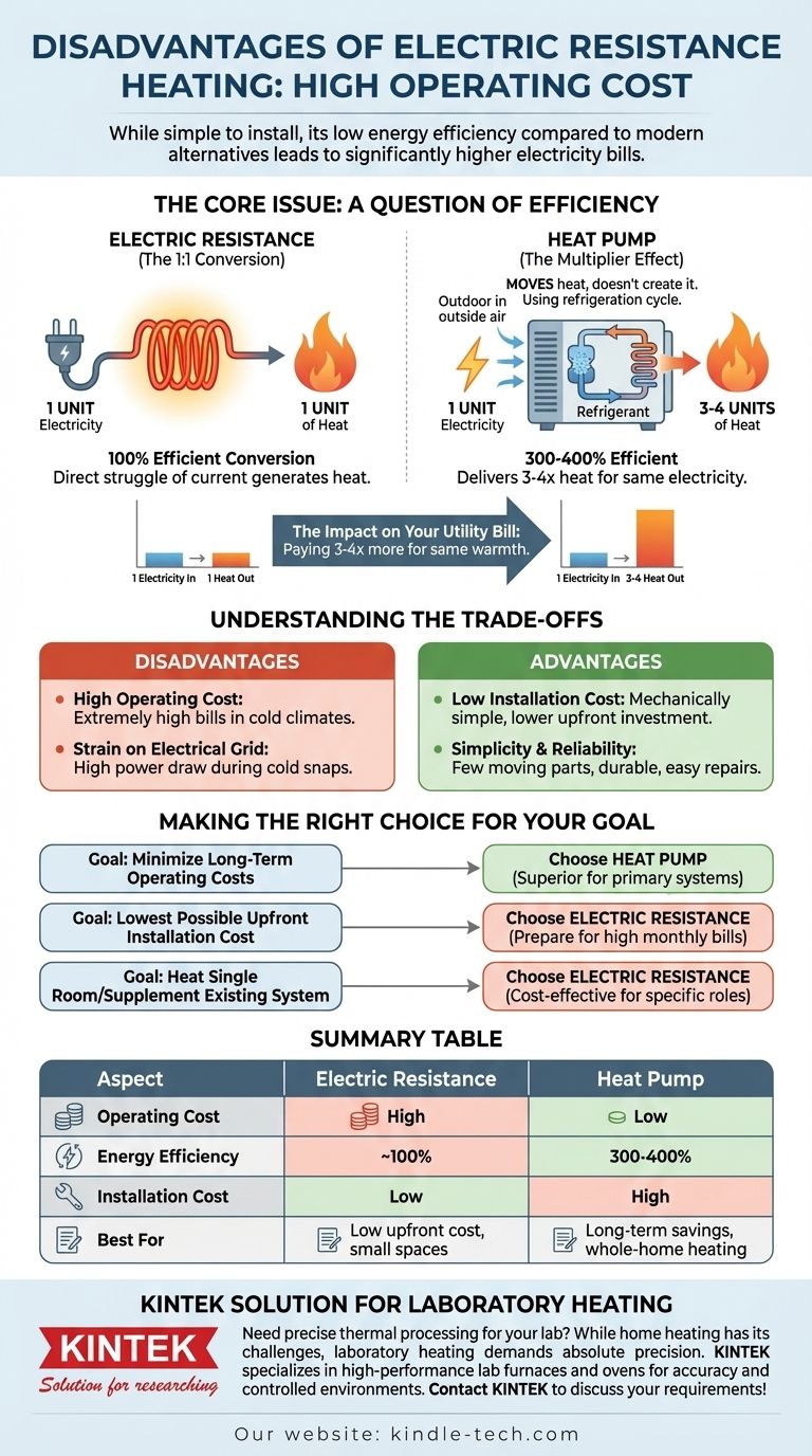 ما هو أحد عيوب أنظمة التدفئة بالمقاومة الكهربائية؟ شرح التكاليف التشغيلية المرتفعة دليل مرئي