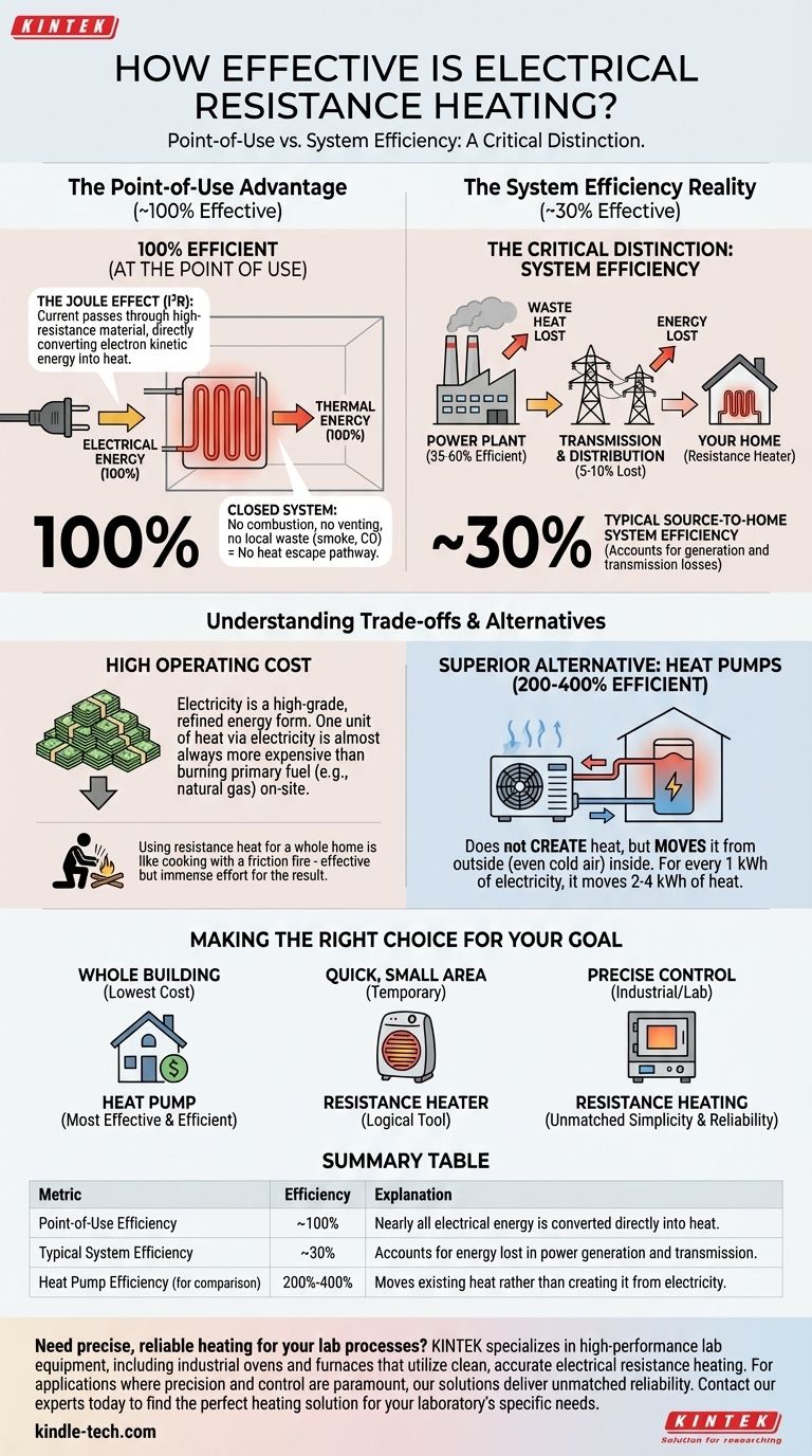 전기 저항 가열은 얼마나 효과적인가요? 사용 지점에서는 100% 효율적입니다. 시각적 가이드