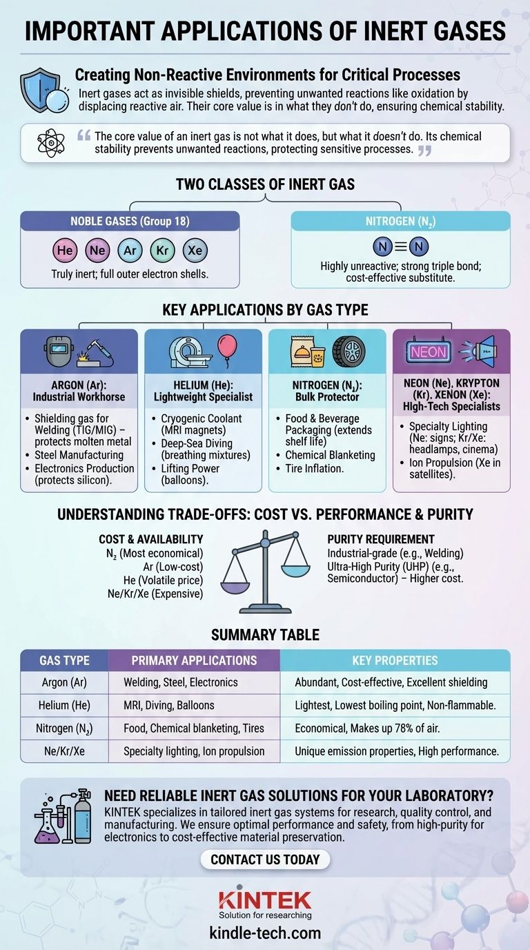 Was sind die wichtigen Anwendungen von Inertgasen? Wesentliche Anwendungen vom Schweißen bis zur Lebensmittelkonservierung Visuelle Anleitung