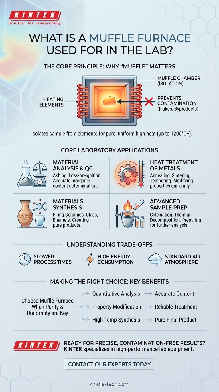 What is a muffle furnace used for in the lab? Essential for High-Temperature, Contamination-Free Processes Visual Guide