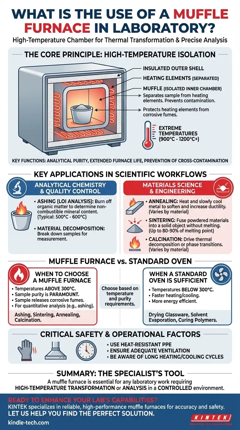 Qual é a utilidade de um forno mufla em laboratório? Essencial para Análise de Alta Temperatura e Processamento de Materiais Guia Visual