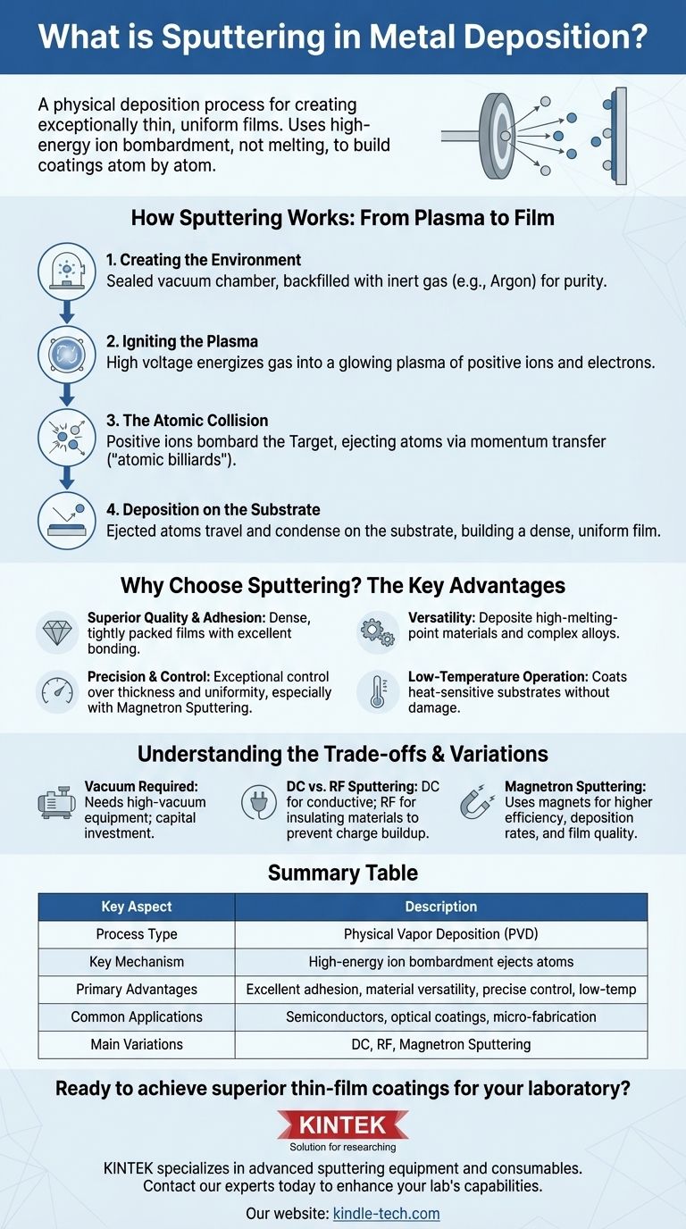 Qu'est-ce que la pulvérisation cathodique dans les techniques de dépôt métallique ? Obtenez des revêtements en couches minces de qualité supérieure Guide Visuel