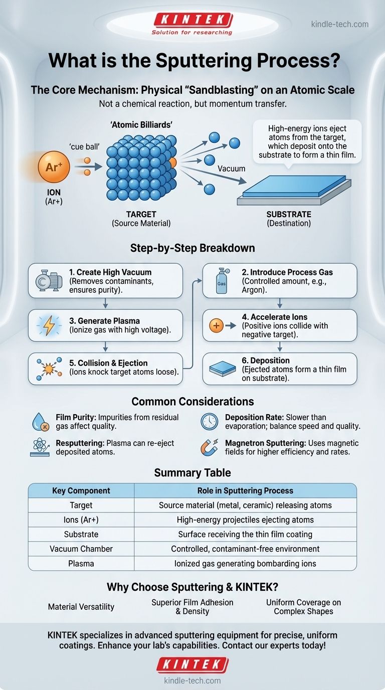 Cosa si intende per processo di sputtering? Una guida alla deposizione di film sottili a livello atomico Guida Visiva