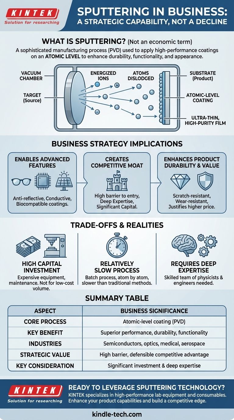 Cosa significa "sputtering" nel mondo degli affari? Un processo di produzione strategico per un vantaggio competitivo Guida Visiva
